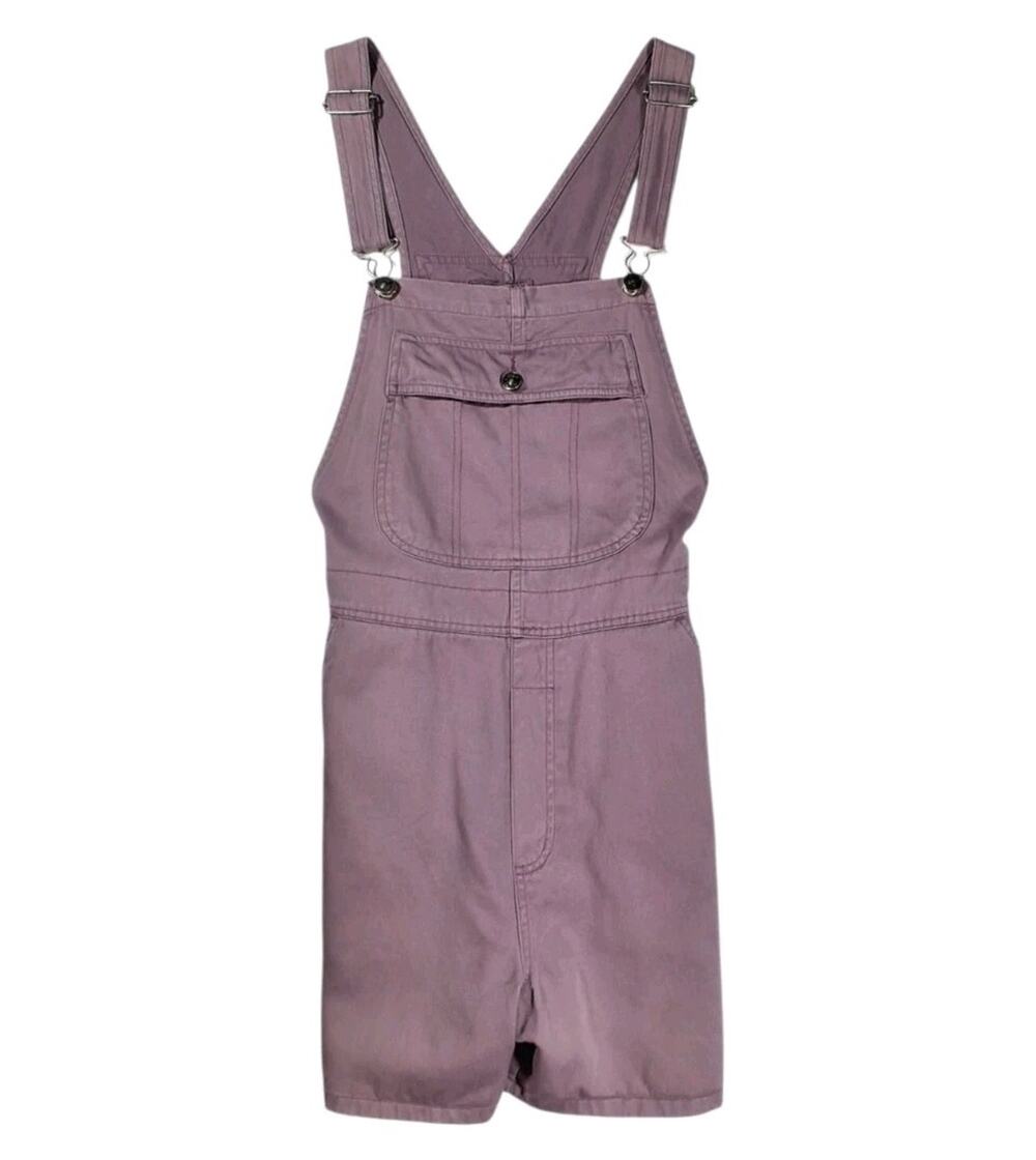 Vintage Y2K Cherokee Purple Carpenter Shortalls Womens M Cotton Utility Overalls